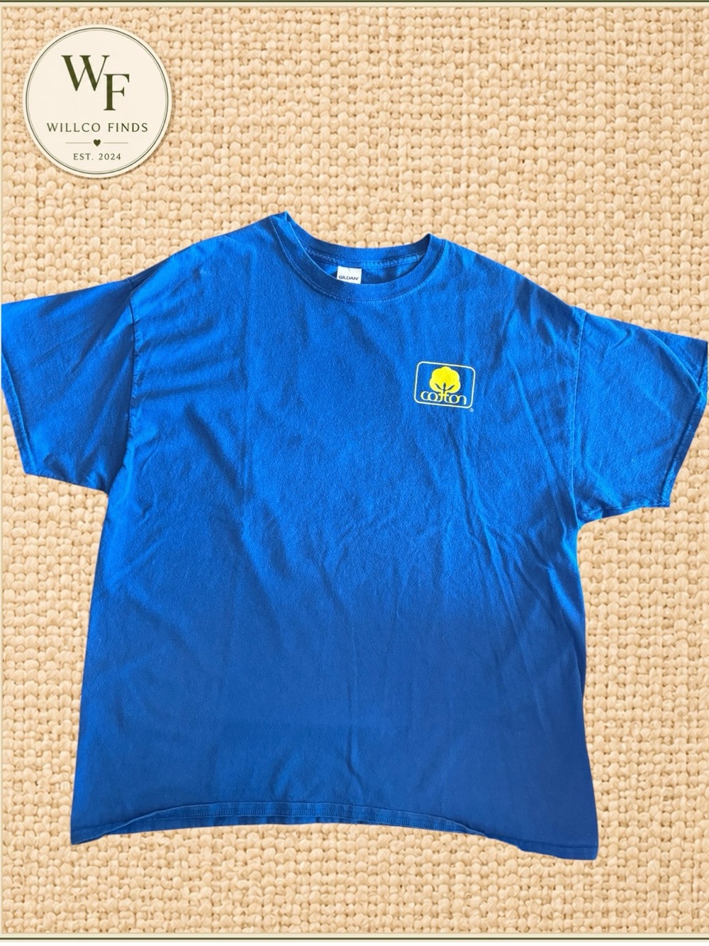Cotton Incorporated Blue Graphic T-Shirt Men’s XL Gildan Logo Tee